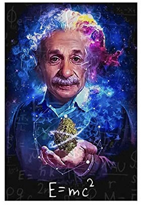 Buntes berühmtes Albert Einstein Leinwand-Poster, Schlafzimmer, Dekoration, Sport, Landschaft, Büro, Raumdekoration, Geschenk, ungerahmt: 30 x 45 cm