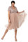 Maya Deluxe Damen Midi-Kleid mit V-Ausschnitt, Verziert Brautjungfernkleid, Taupe Blush, 40