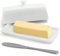 Ceramic Butter Dish, SGAOFIEE Porcelain Butter Dish with Lid and Knife for Countertop, Perfect for 1 Stick of East Coast Butter