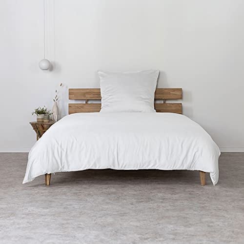 AGA.PIE Bambus Lyocell Bettwäsche-Set 155x220 + 80x80 cm - Weiß, 100% Bio Oeko-Tex 100, für Allergiker, Antibakteriell, Ganzjahres-Bettwäsche, Atmungsaktiv, Geruchshemmend, Besonders sanft