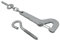 Gate Catch Safety Hook and Eye On Chain Pattern - 150mm - Galvanised