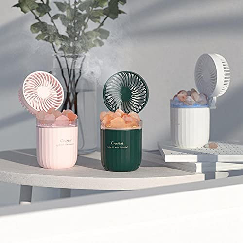 ZJJJD Crystal Aromatherapy Humidifier Usb Wireless Aroma Oil Diffuser Adjustable Fan And Light Cooler-pink Handheld Usb Desk Fan Fan Desk Fan