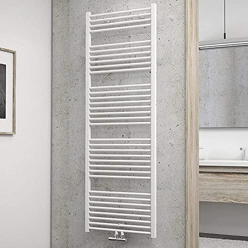 Schulte Bad-Heizkörper Turbo, 170 x 50 cm, 782 Watt Leistung, Anschluss beidseitig unten, alpin-weiß, Handtuchhalter-Funktion
