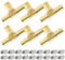 Bwintech 6 Pezzi Raccordi portagomma, 10 mm 3 vie Tee Raccordo portagomma in ottone con 18 morsetti