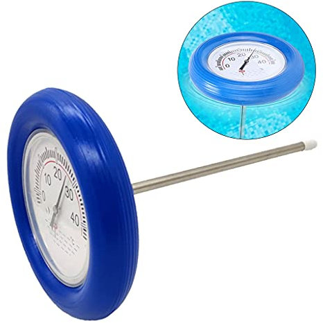 BAIRU Thermomètre flottant pour piscine, grand cadran en centigrade, thermomètre de piscine avec ficelle