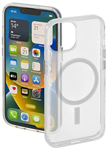 Hama Hülle für Apple iPhone 14 Plus kompatibel mit MagSafe (Magnetische Hülle für induktives Laden, Handyhülle schützt vor Stößen, Kratzern und Schmutz, durchsichtiges Case aus TPU) transparent
