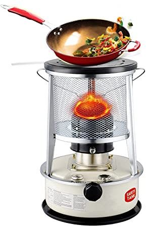 Kerosene Heaters for Indoor Use, 4.6L/6L Non Electric Kerosene Stove Heater with Stove Bag + 6 Wick, Lightweight Portable Stainless Steel Oil Heater Burner, Fuel-efficient, 10000 BTU