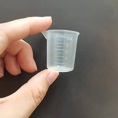 SKYPRO 50 PCS 10ml Resin Mixing Cups, Liquid Measuring Cups, Plastic Beaker, Graduation Epoxy Resin Cups for Resin Epoxy Paint Food, Lab Use