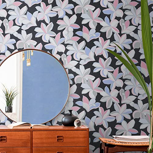 Livingwalls House of Turnowsky 389081 Wallpaper Floral Black Silver Non-Woven Wallpaper 10.05 m x 0.53 m Made in Germany