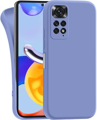 MyGadget Hülle für Xiaomi Redmi Note 11 | Note 11s - robuste Silikon Schutzhülle TPU Case Slim Silikonhülle - Back Cover Kratzfest Handyhülle - Matt Blau