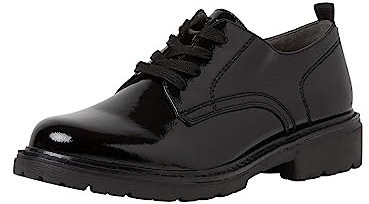 Jana Damen Schnürschuhe Oxford Vegan, Schwarz (Schwarz Lack), 40 EU