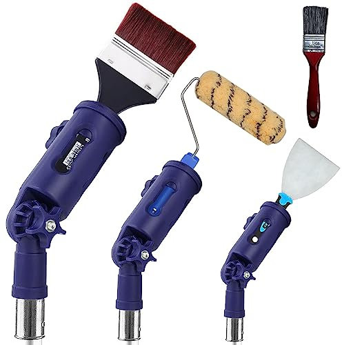 Pudello Way - Multi-Angle Paint Brush Extender Holder - Extension Pole Attachment for Paint Brush - Universal Paint Brush Extender Tool fits Most Rollers and Scrapers - Includes 1.5 Paint Brush