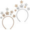 2pcs Bandeaux Étoiles à Cinq Branches Brillantes - Accessoires pour Cheveux Or et Argent - Pour Femmes et Filles - Idéal pour Fête d'Anniversaire, Noël