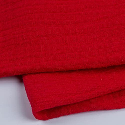 EDGEAM Baumwollstoff Musselin Stoff Double Gauze Breite 135cm Baumwolle Musselin Stoff Meterware (Rot, 100 x 135 cm)