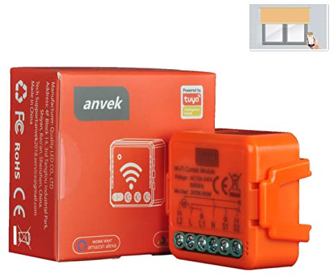 Interruptor inteligente de persianas, interruptor WiFi Alexa módulo para cortinas, Smart Curtain Switch, funciona con Echo Dot y Google Home, mando a distancia tuya/smartlife App (1)
