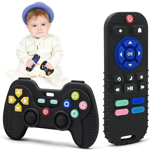Beißring Baby Spielzeug 0-6 Monate Jungen Mädchen Personalisierte Geschenk, Silikon Fernbedienung Zahnungshilfe Baby Badespielzeug 3 6 9 12 18 Monate Neugeborene Säugling Autistisch Kinder