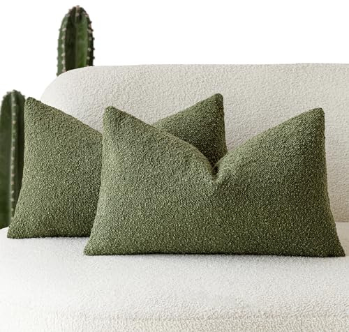 Foindtower 2er-Pack moderne strukturierte Bouclé-Kissenbezüge, einfarbige dekorative Lendenkissenbezüge, gemütliche Couchkissenhüllen für Stuhl, Sofa, Schlafzimmer, Wohnzimmer, Heimdekoration, 30,5 x