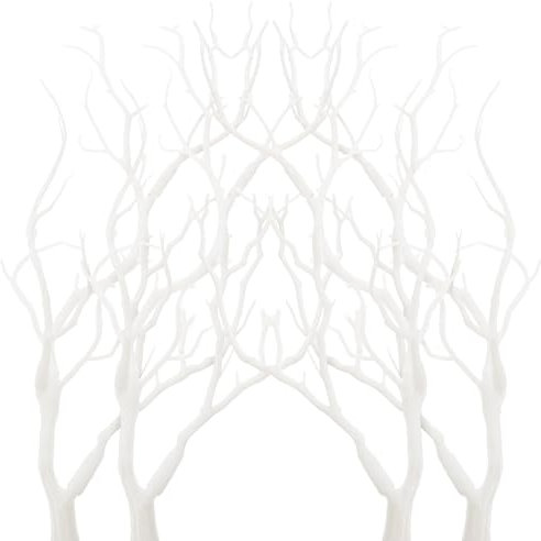 BESPORTBLE 4 Stück Faux Geweih Zubehör Layout-Requisiten Hohe Gefälschte Pflanzenstängel Manzanita-zweige Für Vase Manzanita-Baum Boho-weihnachtsdekorationen DIY Tisch Weiß Halloween Plastik