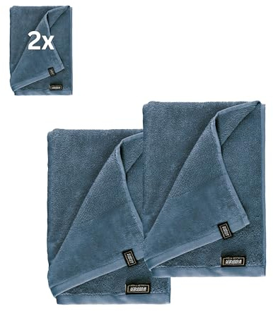 SCHÖNER WOHNEN Duschtücher 70x140 blau - Frottee Duschtuch Set 2er Pack - Handtuch Baumwolle Öko-Tex - groß, weich - für Bad, Baby, Kinder & Fitnessstudio - schnelltrocknend - Gym Handtuch