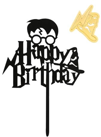 Rumyve School of Witchcraft and Wizardry Themed Cake Top Hat, Twinkle Wizard Cake Top, Children's Birthday Party Decoration Supplies