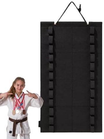 Beedozo Kampfsport-Gürtel-Display - 12 Gürtel Wandmontierter Gürtel-Displayhalter,Karate-Gürtel-Display zum Aufhängen, einfaches Einsetzen und Entfernen für Kinder und Erwachsene