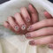 24pcs Short Square False Nails Camellia Pink Flower Stick on Nails Nude Pink Press on Nails Removable Glue-on Nails Full Cover Fake Nails Women Brides Nail Art Accessories