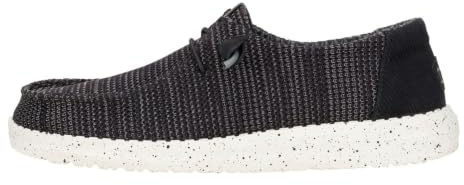HEYDUDE Wendy Stretch Sox - Zapatos Estilo Mocasín para Mujer, Black/White, 41