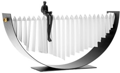 Tauzveok Leser deko Figur Sculpture, Denker Skulpturen, Abstrakte Lesefigur Deko Statue, für Büro, Dekoration Wohnzimmer, Schlafzimmer deko, Desktop Statuen,Schwarz