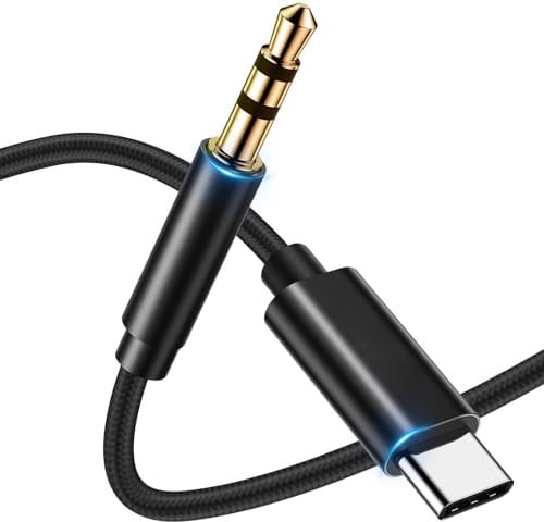 Aux to usb c cable, Aux cable for iphone usb c, Usb c to 3.5mm jack for iPhone 15 Pro Max, S21 Ultra S20 Ultra Note 20 10 Plus for Car Stereo 100CM (Black)