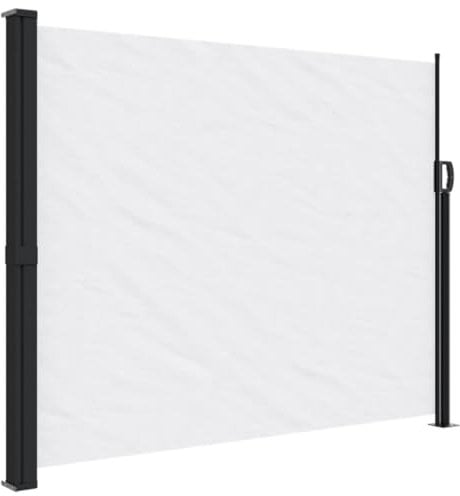 vidaXL Auvent latéral rétractable Blanc 160x500 cm, écran d’intimité de Jardin, Brise-Vue de Balcon, écran d'extérieur, Brise-Vue d'extérieur