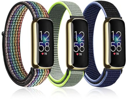 Ecogbd Bracelet de Montre en Nylon compatible avec Fitbit Luxe, Bracelet Sport réglable pour Homme Femme, Tissu souple respirant montre bracelet