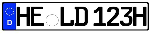Kennzeichenheld - H-Kennzeichen aus Alu für deinen Oldtimer, Nummernschild für alte Pkw, nach DIN 74069, 520 x 110 mm, Mattschwarz