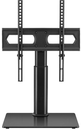 FURWOO Adjustable Table tv Stand Single Computer Monitor Stand with Tempered Glass Base for 27-65 screen
