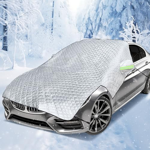 Telo Macchina Antigelo, Copri Parabrezza per Auto Inverno,Copertura Parabrezza Antigelo,Telo Parabrezza Auto Antigelo,Telo Copriauto Antineve,Anti-UV,Antipolvere,per Adatto la Maggior Parte delle Auto