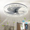 diisunbihuo 20 Modern LED Ceiling Fan with Lights Dimmable Acrylic Dimmable Low Profile Ceiling Fan Flush Mount Bladeless Chandelier Fan Stepless Color Temperature Change and 6 Speeds (White)