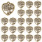DICOSMETIC 80 ciondoli in lega a forma di cuore, albero della vita, in bronzo antico, stile tibetano, a forma di albero della fortuna, per fai da te, bracciali, collane e gioielli