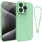 Andwing For iPhone 15 Pro Max Case,Silicone Case Soft Ultra For iPhone 15 Pro Max Phone Case Slim Protective Shockproof Cover Scratch-Resistant Microfiber Lining, 6.1 Light Green