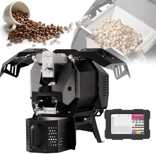 Tostador automático de granos de café de 400 g, tostadora industrial de granos de café de 1600 W, con pantalla táctil de 7 pulgadas, conexión Bluetooth y protección contra sobrecalentamiento