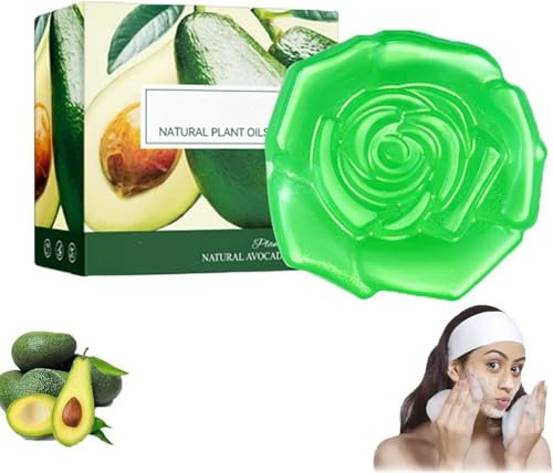 Avocado-Seife, Avocado-Seife in Blütenform, handgefertigt, natürliches Avocadoöl, tiefenreinigende Avocado-Seife, pflegende, sanfte Seife für Gesicht, Haar und Körper (1 Stück)