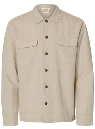 SELECTED FEMME Herren Slmotto Leroy Linen Blend Overshirt Noos Slmotto Leroy Linen Blend Overshirt Noos (1er Pack)