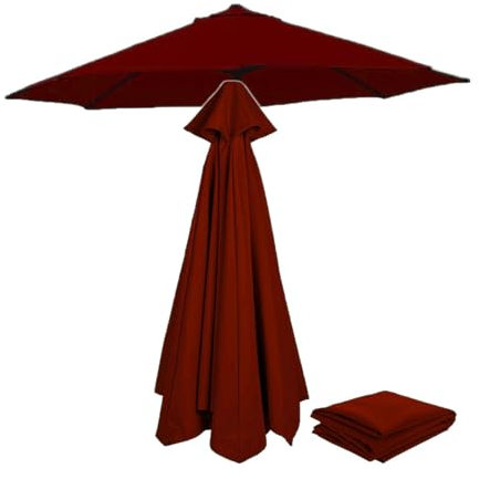 Toit de rechange pour parasol extérieur, 2,7 m, housse en tissu pour parasol de jardin de 2,7 m/8 baleines, parasol de terrasse de 3,0 m, toile de rechange avec protection UV 30+