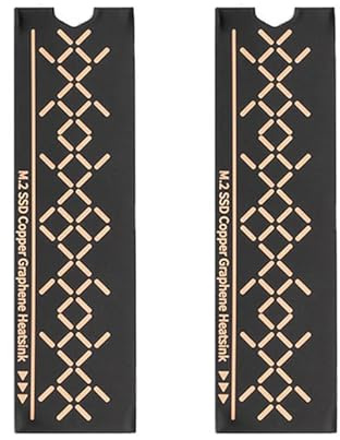 Lot de 2 dissipateurs thermiques M.2 NVMe M.2 PCIE NVME 2280 SSD avec revêtement complet pour ordinateur portable et PC