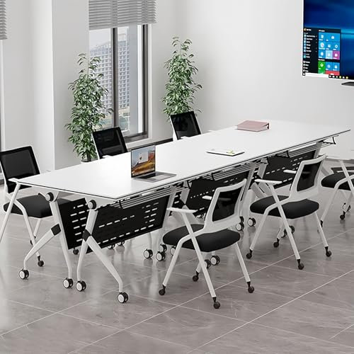 Konferenztisch, faltbarer Konferenztisch mit Rädern, mobiler Konferenztisch, Konferenztisch, moderner Seminartisch für Konferenzraum im Büro (6 Stück, 55,1 x 23,6 x 29,5 Zoll)