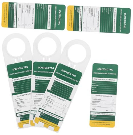 TOPBATHY Maintenance Tag Kit Industrial Ladder Inspection Tags Holders for Scaffold Safety Bright Colors Easy Install
