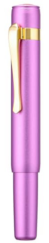 Hongdian M2 Mini-Füllfederhalter mit gebogener Feder, schlanke Form, Aluminium, kurzer Stift für die Tasche und Reisen (Violett)