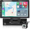 NHOPEEW 10,1 Zoll Touchscreen 1 DIN GPS-Navigationsautoradio mit kabellosem Carplay und Android Auto – verstellbares Display, FM-Unterstützung, Lenkradsteuerung, kabelgebundener Spiegelanschluss