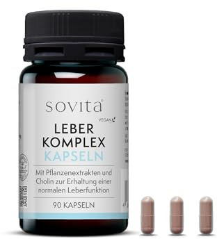 sovita Leber Komplex Kapseln | mit Artischockenextrakt, Mariendistelextrakt & Cholin | Silymarin & Cynarin aus Pflanzenextrakten | vegane Leberunterstützung mit Mikronährstoffen für den Stoffwechsel