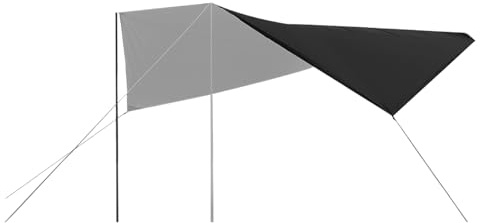 Sunshade – Seitenmarkise, wasserdichte Plane | Camping im Freien, Universal-Überdachung für Autos, Carport mit Pfosten, Nägeln aus Eisen, Windseilen und S