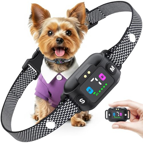 Collar Antiladridos para Perros - Collar Adiestramiento | 7 Niveles de Sensibilidad Ajustables, Recargable 3 Modos de Vibración/sonido, Impermeable IP67(Negro)