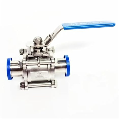 Fit 25mm 1 Pipe OD x 1.5 Tri Clamp 3-Piece Ball Shut Off Valve SUS 304 Stainless Beer Brewing Home Factory